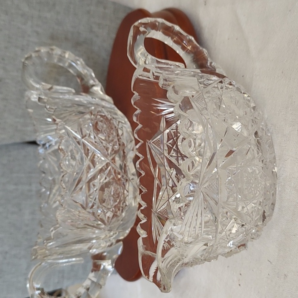 Beautiful Lead Crystal Cream And Sugar Set